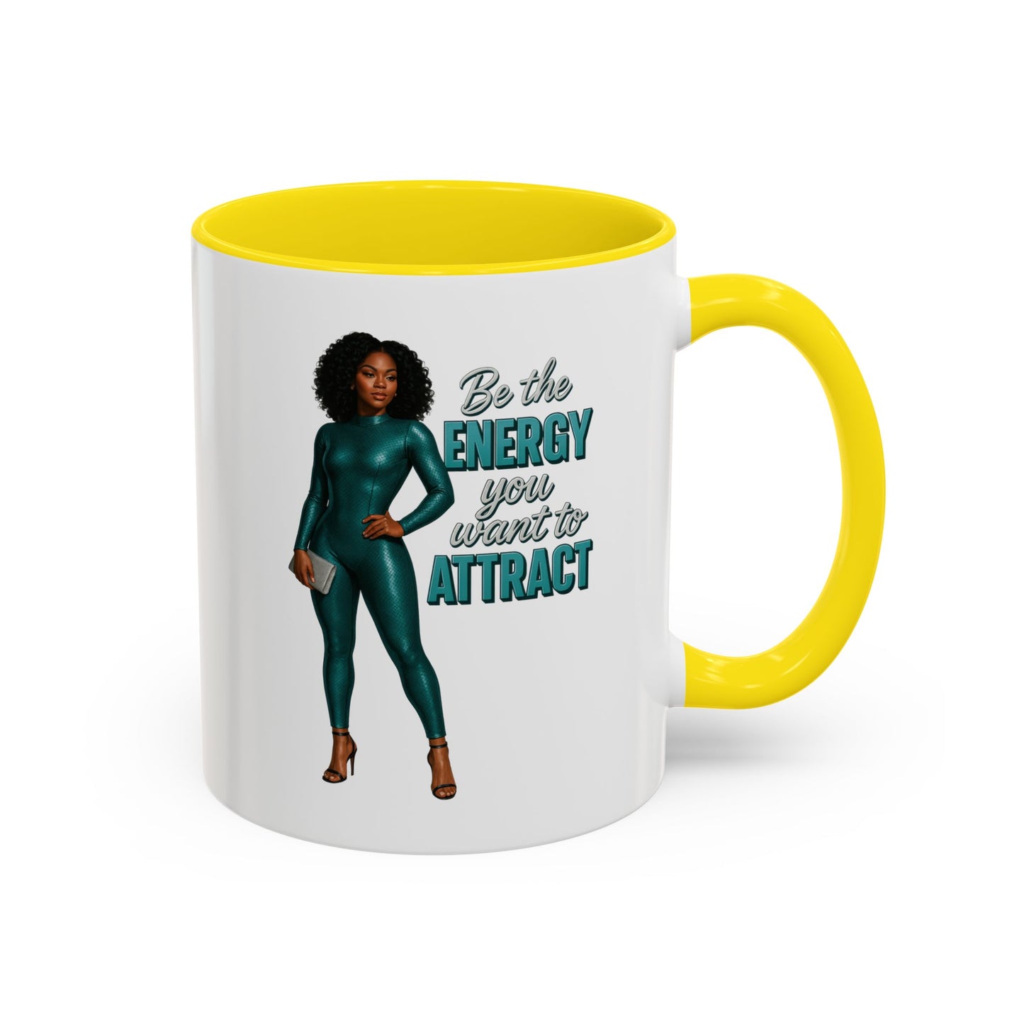 Empowering Accent Coffee Mug - Ideal Gift for Motivators, Inspirational Decor, Self-Care Mug, Energy Attraction Mug