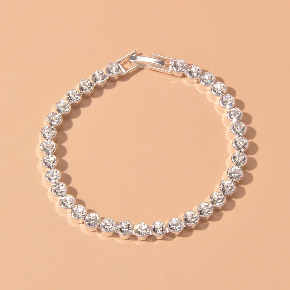 Luxury Full Rhinestone Tennis Bracelet Girl Bling Crystal Wedding Party Jewelry-5