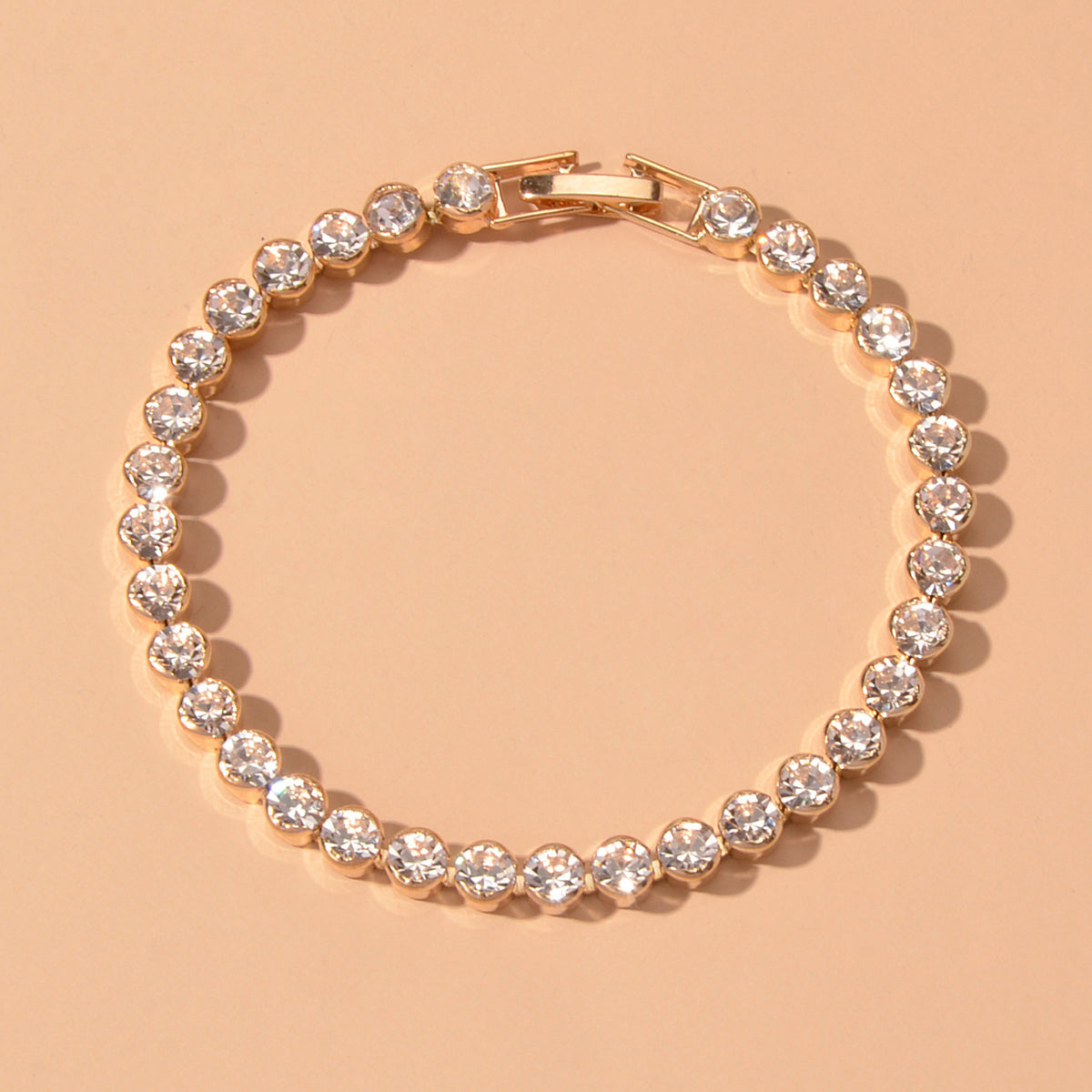 Luxury Full Rhinestone Tennis Bracelet Girl Bling Crystal Wedding Party Jewelry-0