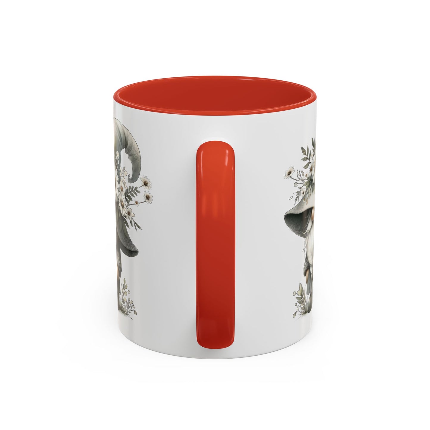 Whimsical Gnome Coffee Mug, Cute Floral Mug, Gift for Garden Lovers, Accent Mug for Coffee, Tea, and Hot Cocoa