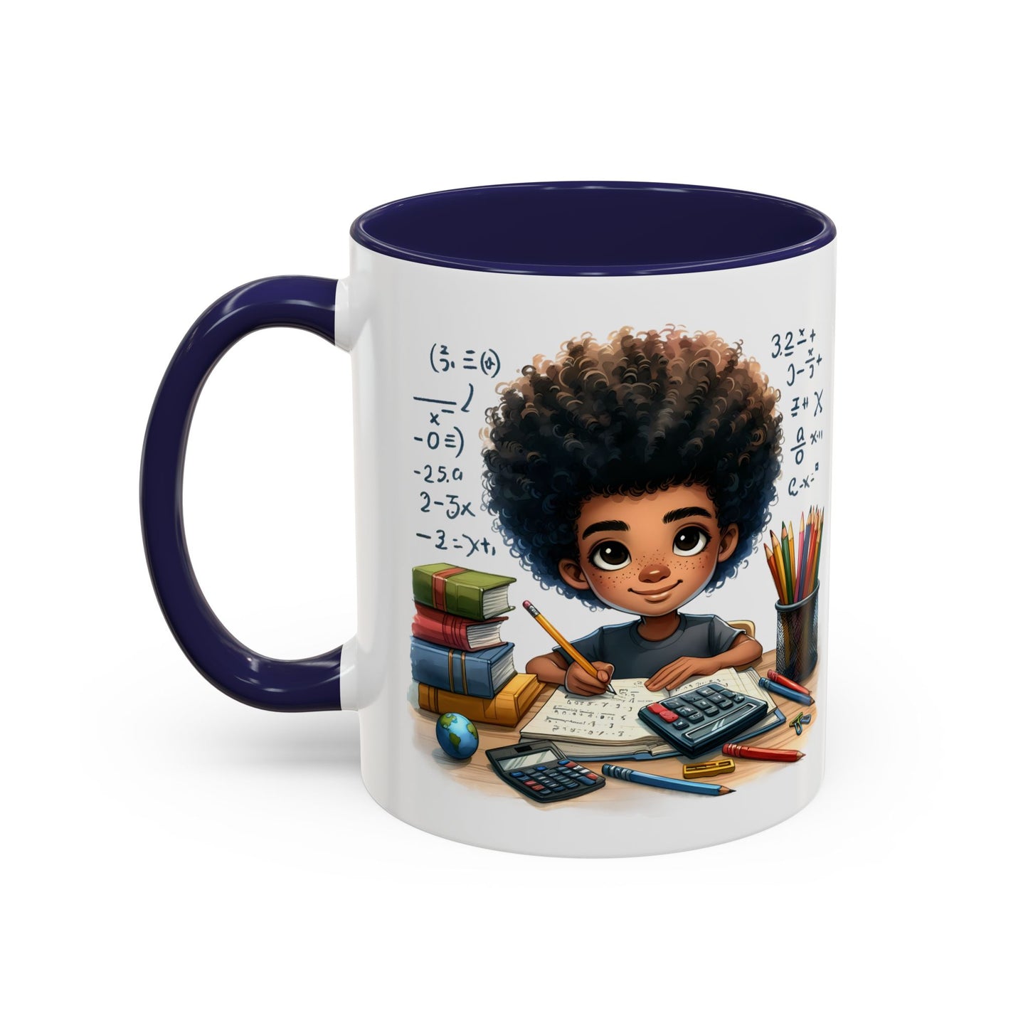 Cute Academic Accent Coffee Mug - Fun Mug for Students, Personalized Teacher Gift, Unique Gift for Scholars, Black Mug with Artwork