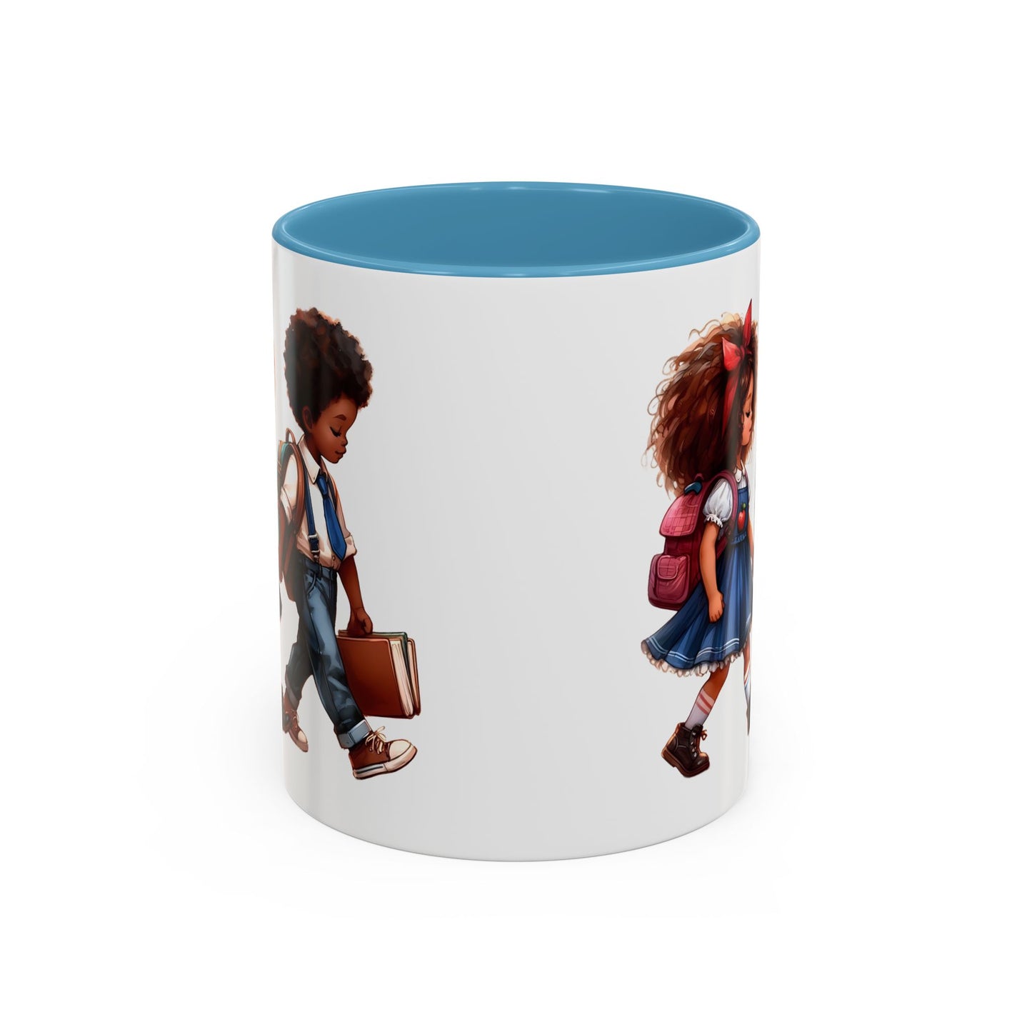 Cute Kids Walking Accent Coffee Mug | Back to School, Teacher Gift, Children's Art, Personalized Tea Cup, Unique Gift Idea