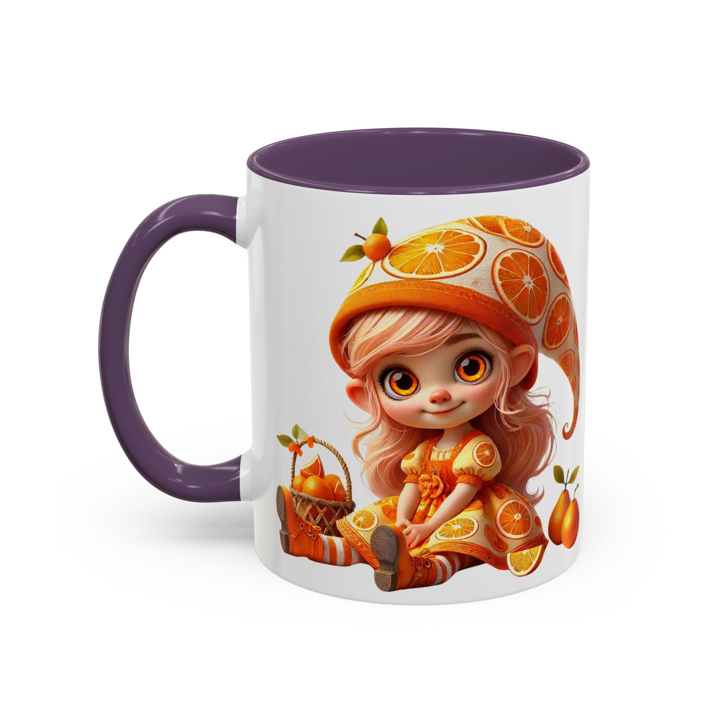 Whimsical Orange-Themed Coffee Mug, Cute Ceramic Cup for Fruit Lovers, Ideal Gift for Halloween, Birthdays, and Orange Enthusiasts