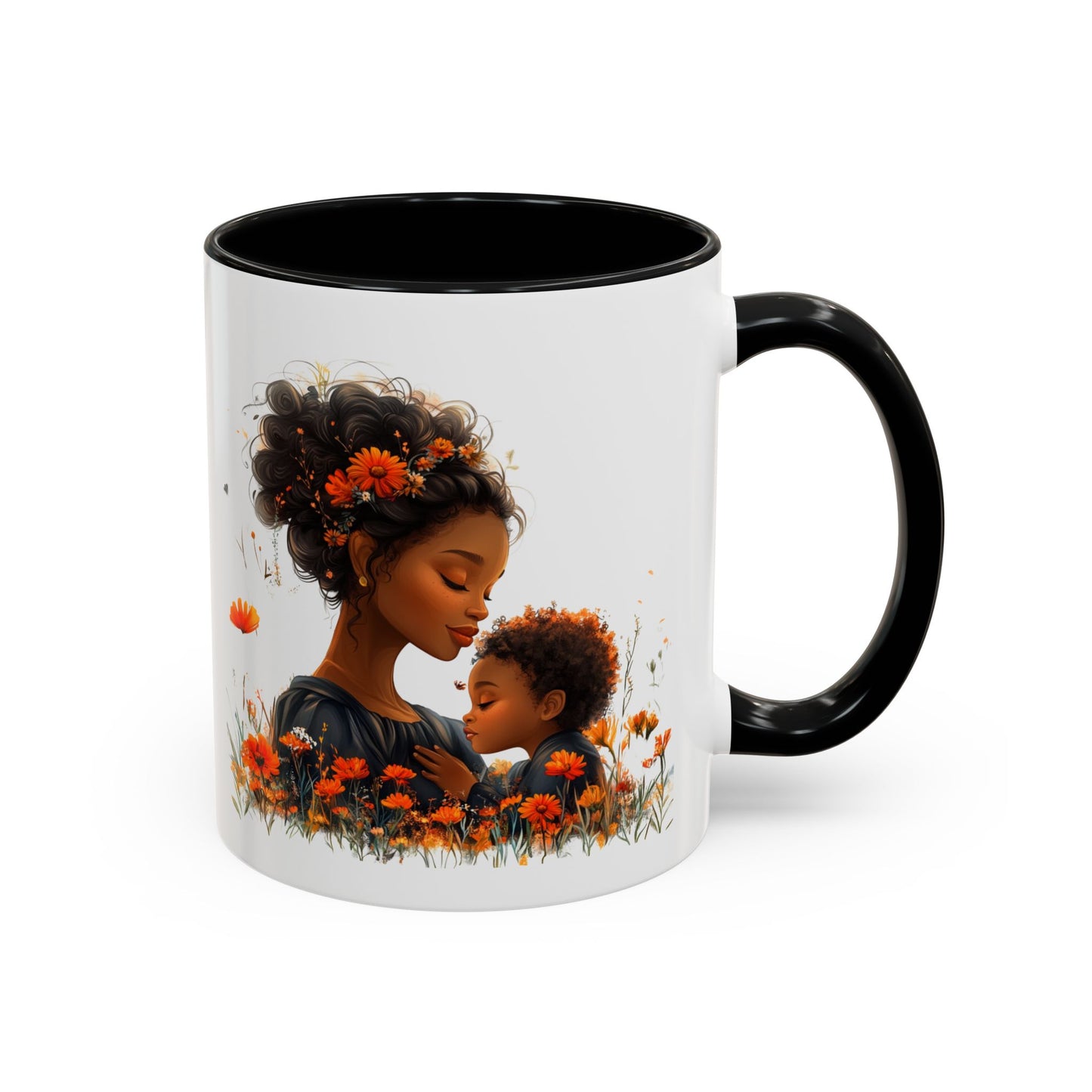 Floral Mom and Child Coffee Mug - Perfect Gift for Mother's Day, Family Moments, Tea Lover, Floral Decor, Kitchenware