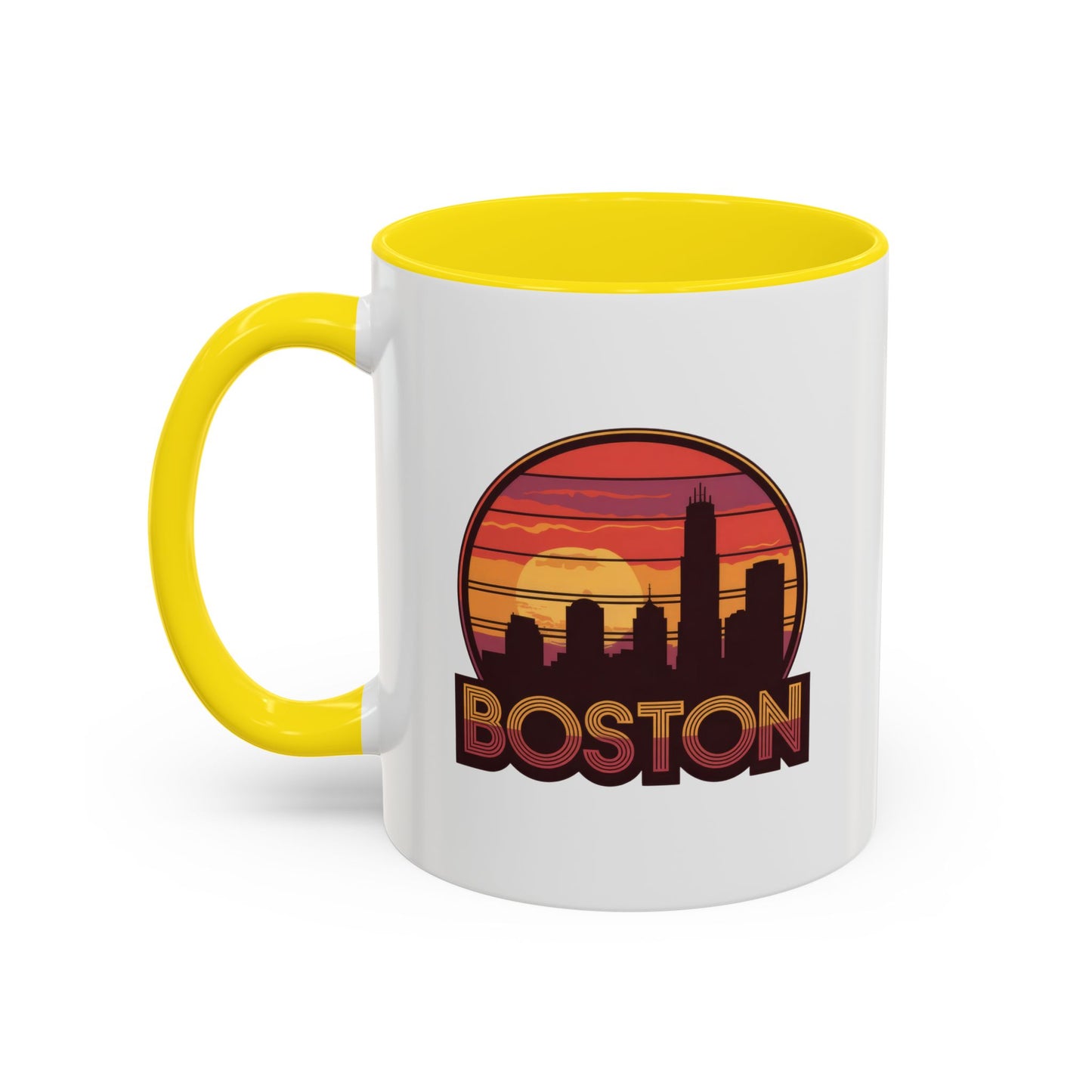 Boston Sunset Accent Coffee Mug, Unique Gift for Boston Lovers, Travel Souvenir, Home Decor, Coffee Lover's Gift, 11oz 15oz Options