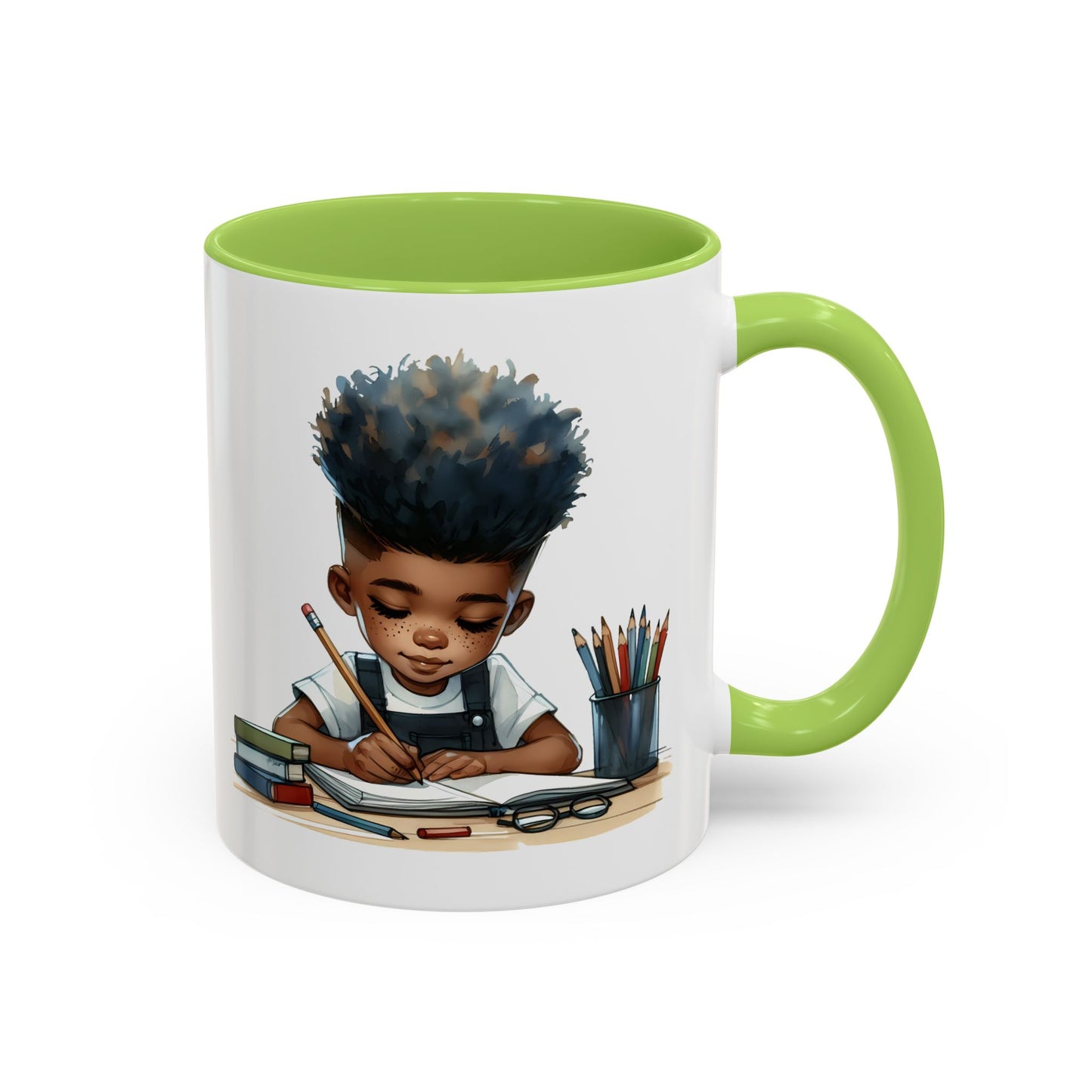 Creative Kids Coffee Mug, Black Accent Mug, Cute Student Gift, Kids Artwork Mug, Back-to-School Coffee Cup, Educational Gift Idea