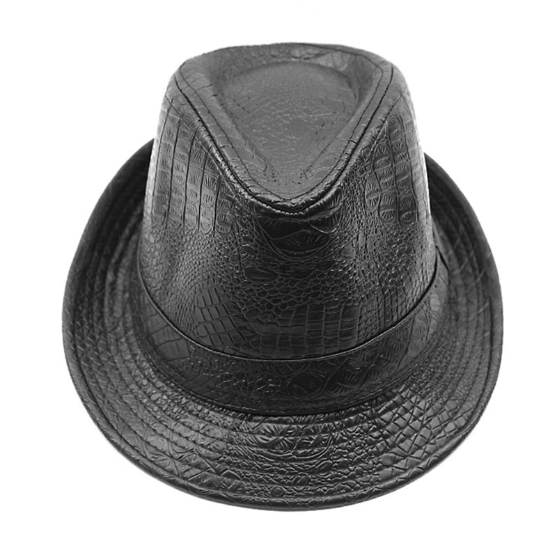 Men's And Women's Simple British Vintage Jazz Pu Leather Hat