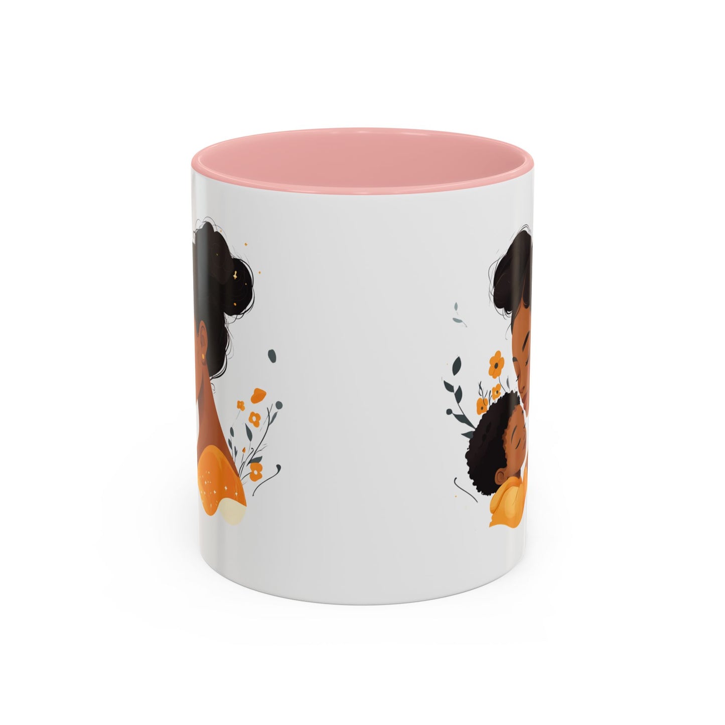 Mother and Child Accent Coffee Mug, Inspirational Drinkware, Gift for Mothers Day, Cute Family Mug, Cozy Coffee Cup, Loving Bond Mug