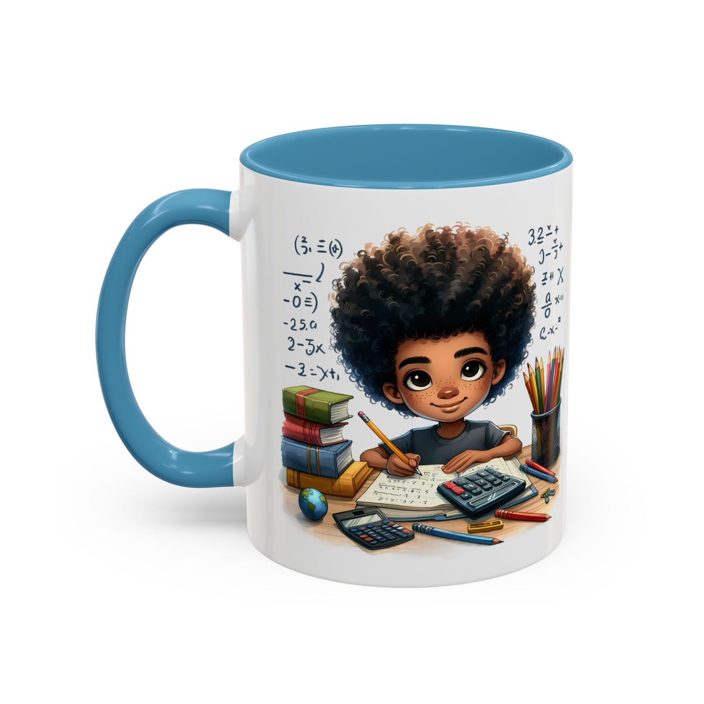 Cute Academic Accent Coffee Mug - Fun Mug for Students, Personalized Teacher Gift, Unique Gift for Scholars, Black Mug with Artwork