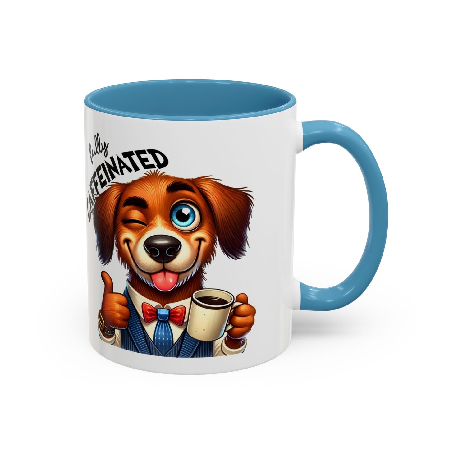 Caffeinated Dog Mug, Funny Pet Lover Coffee Cup, Gift for Dog Owners, Cute Animal Drinkware, Whimsical Home Decor