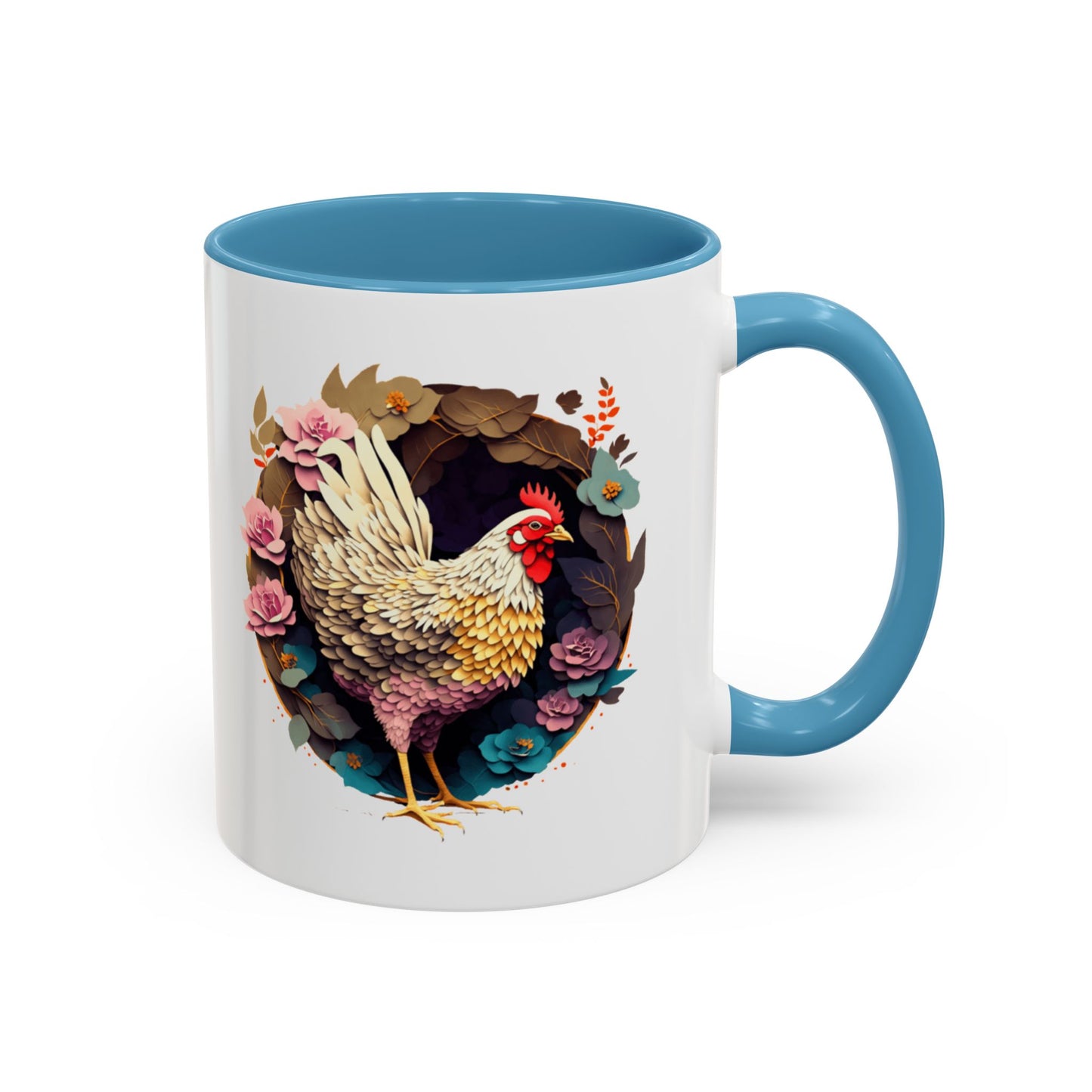 Charming Floral Chicken Coffee Mug - Perfect for Farmhouse Decor, Gift for Chicken Lovers, Tea, Hot Drinks, Home & Kitchen