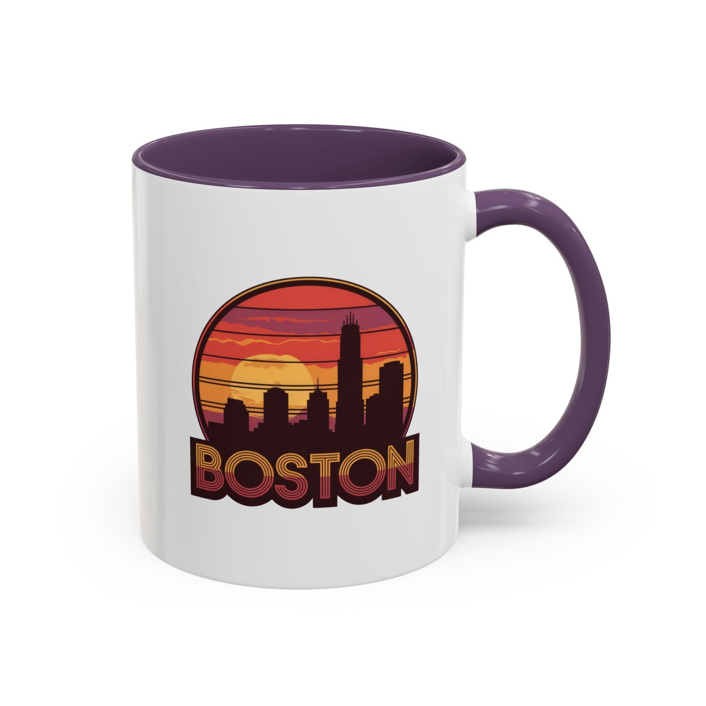 Boston Sunset Accent Coffee Mug, Unique Gift for Boston Lovers, Travel Souvenir, Home Decor, Coffee Lover's Gift, 11oz 15oz Options