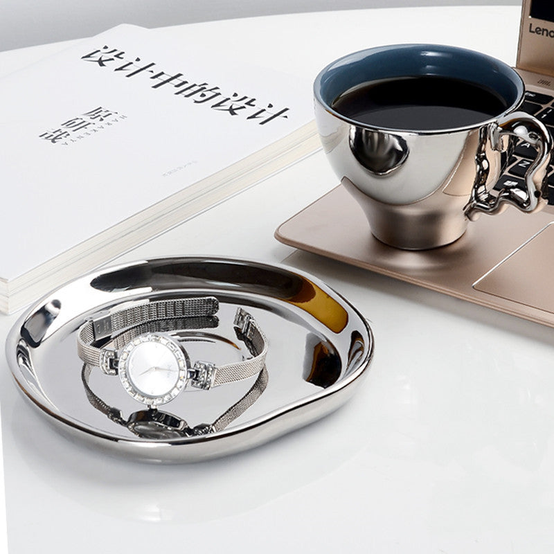 Ins Silver Electroplated Ceramic Mug Lovers' High Face Value