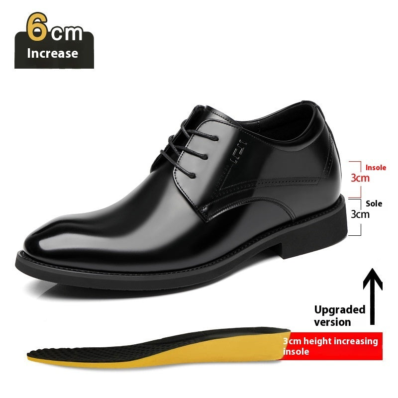 Business Formal Wear Genuine Leather Breathable Increased Men's Shoes