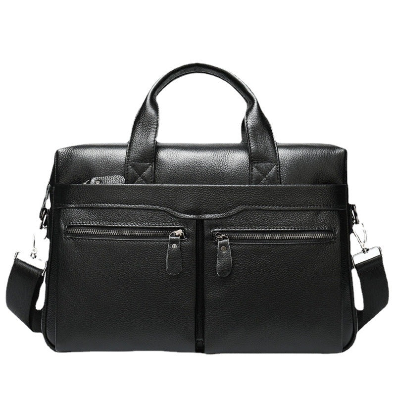 Men's Fashion Simple Large Capacity Leather Handbag