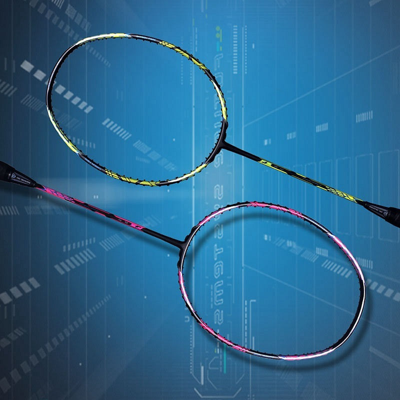 Offensive Badminton Racket With Secondary Reinforcement Of 32 Pounds Of Carbon Fiber