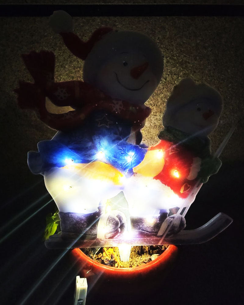 Christmas Scene Decoration With LED Lights Christmas Snowman Ornaments