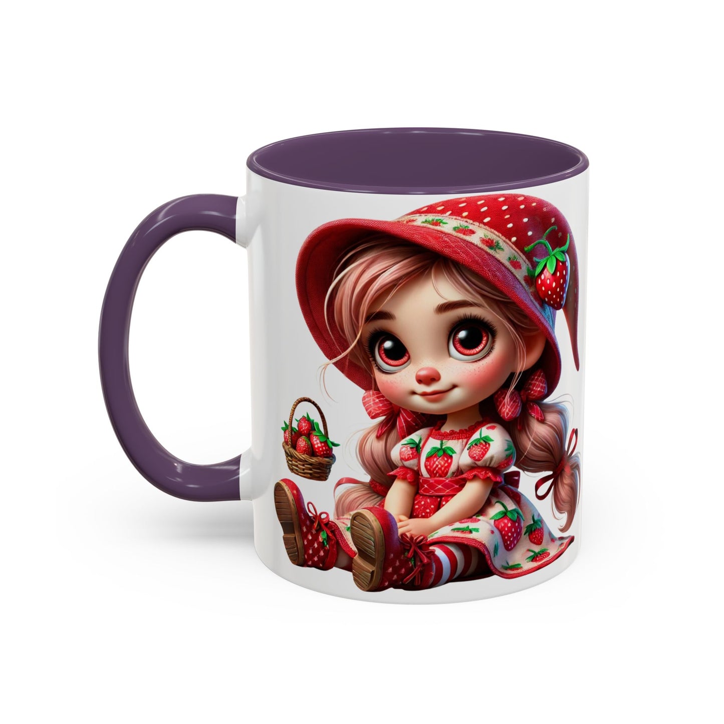 Cute Strawberry Girl Coffee Mug - 11 & 15 oz Accent Mugs for Tea Lovers