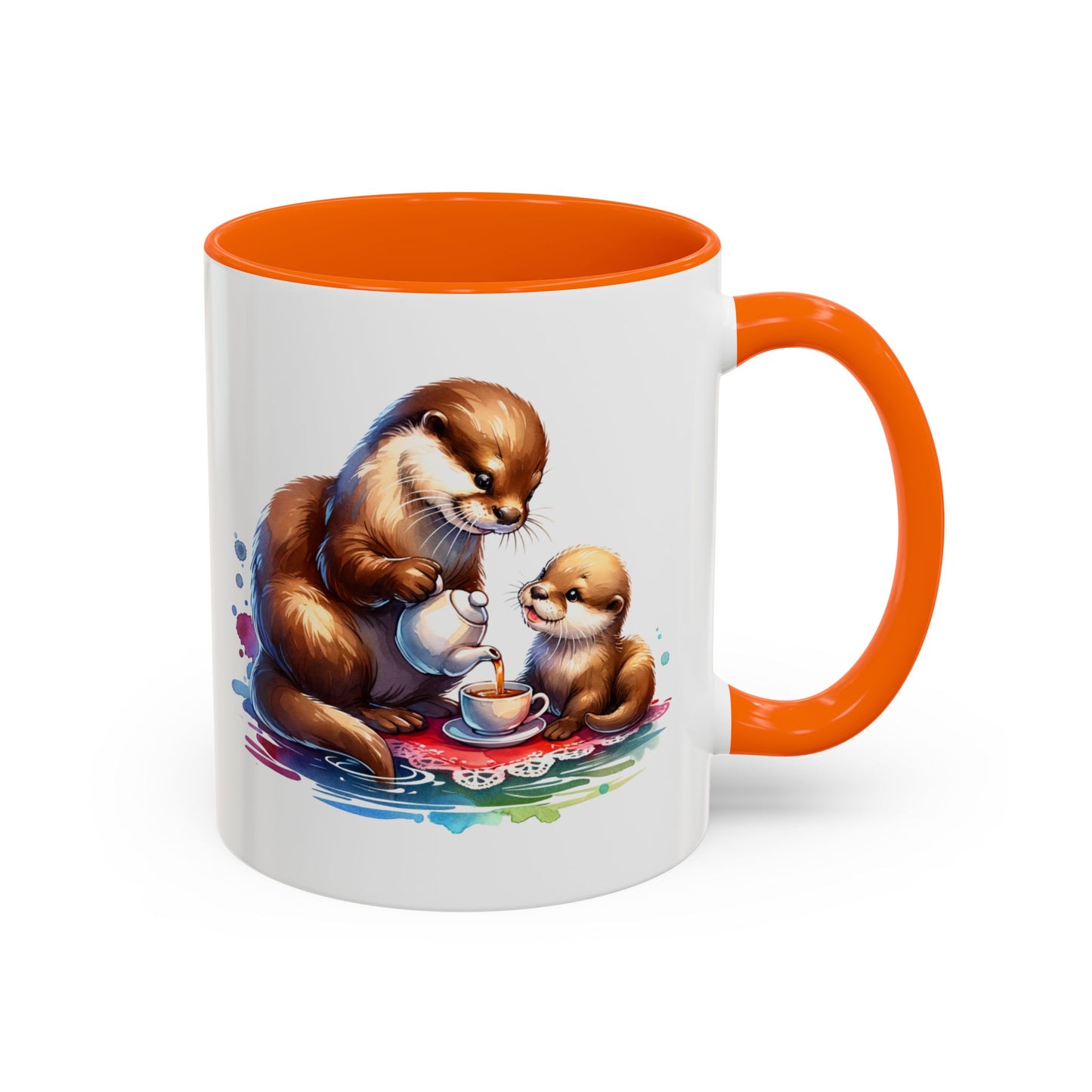 Cute Otter Family Coffee Mug | Animal Lover Gift, Holiday Mug, Tea Cup, Kid's Birthday, Home Decor