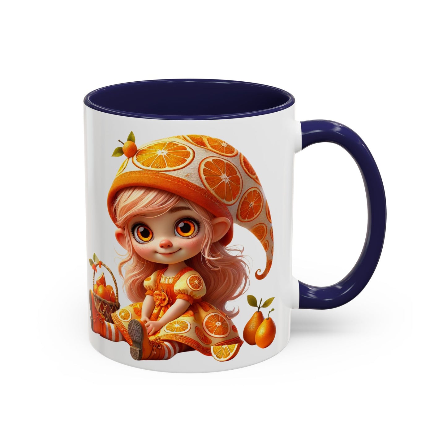 Whimsical Orange-Themed Coffee Mug, Cute Ceramic Cup for Fruit Lovers, Ideal Gift for Halloween, Birthdays, and Orange Enthusiasts