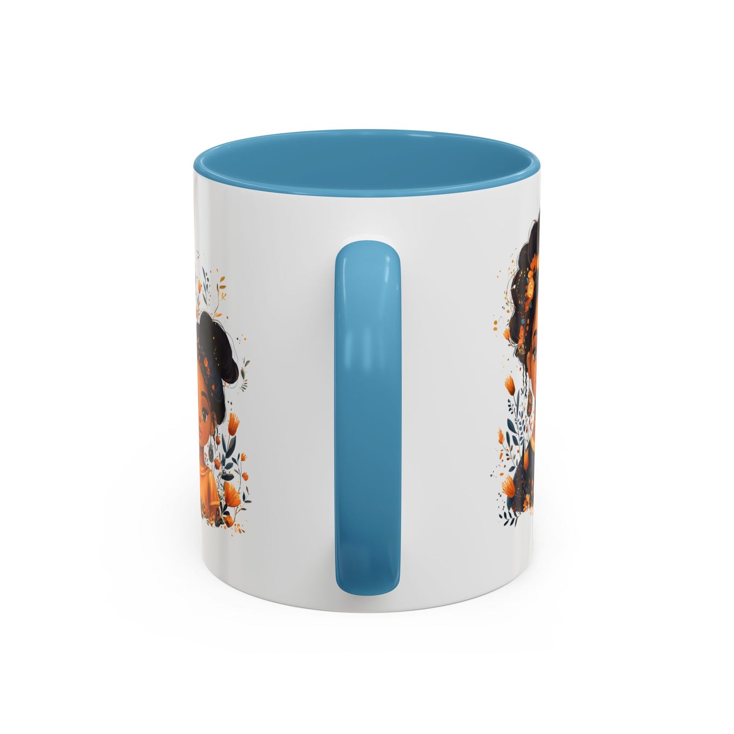 Cute Floral Accent Mug for Coffee Lovers, Gift for Moms, Family Bonding, Fall Decor, Unique Tea Mug