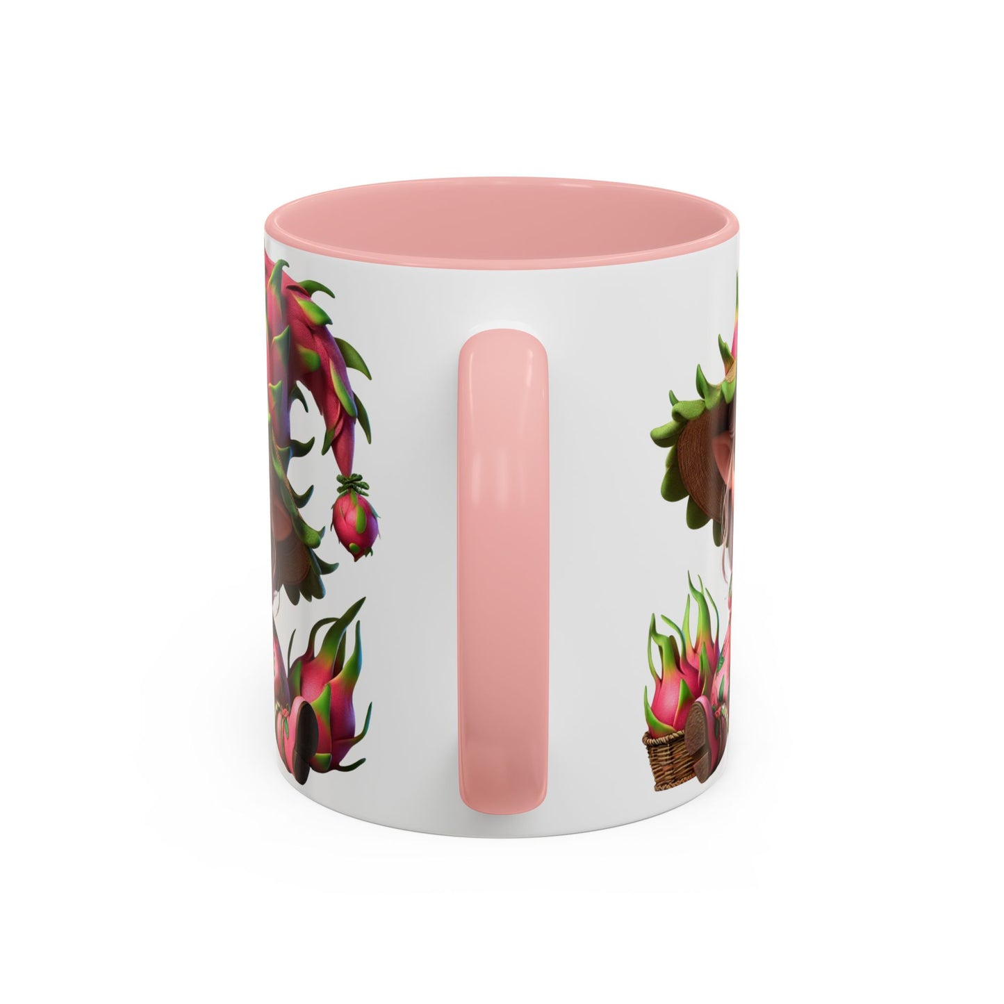 Whimsical Dragon Fruit Character Coffee Mug - Perfect for Plant Lovers & Fantasy Fans