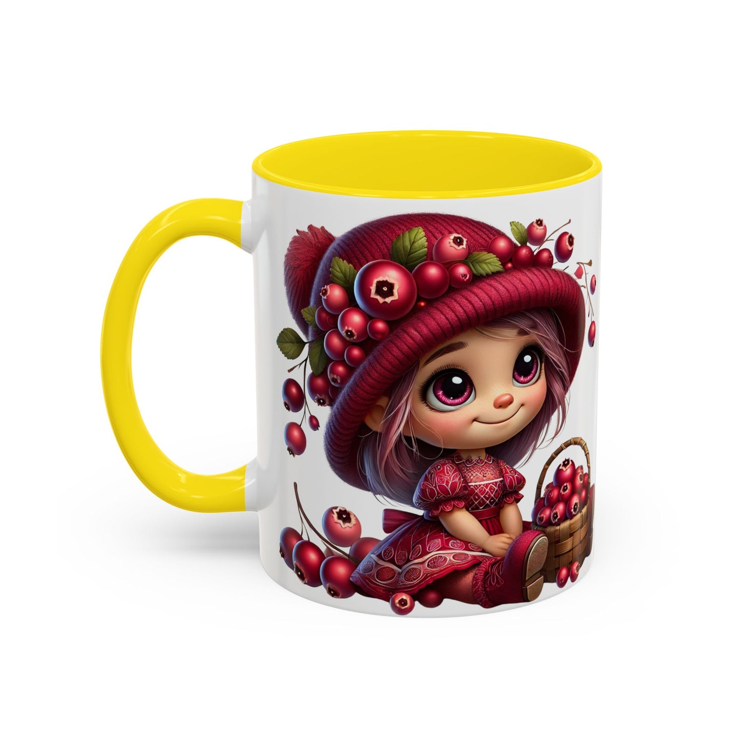 Whimsical Berry Girl Coffee Mug - Cute 11oz & 15oz Designs