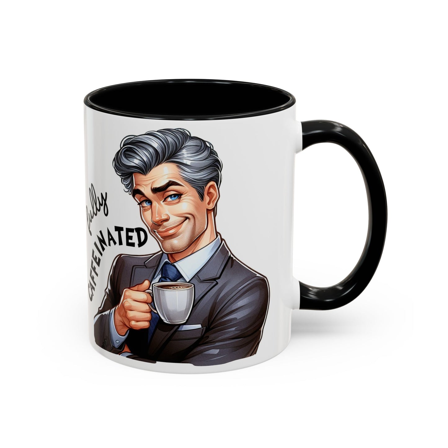 Caffeinated Accent Coffee Mug, Fun Gift for Coffee Lovers, Unique Mug for Home Office, Cool Drinkware for All Occasions!