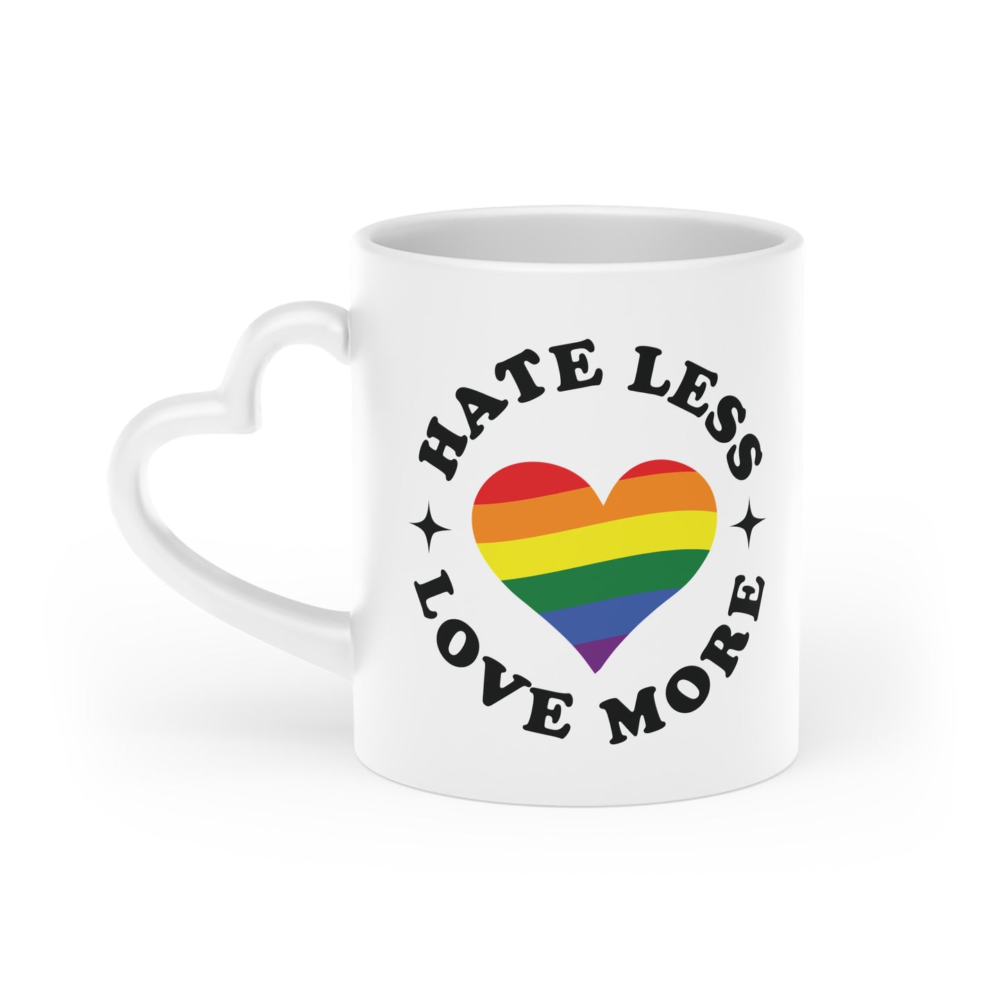 Heart-Shaped Mug - Love is Love - LGBTQ+ Pride Coffee Cup