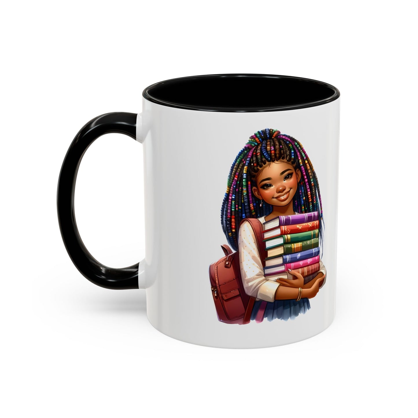 Empowering Accent Coffee Mug - Motivational Gift for Students, Back to School, Afrocentric Mug, Inspirational Drinkware, Colorful Coffee Cup