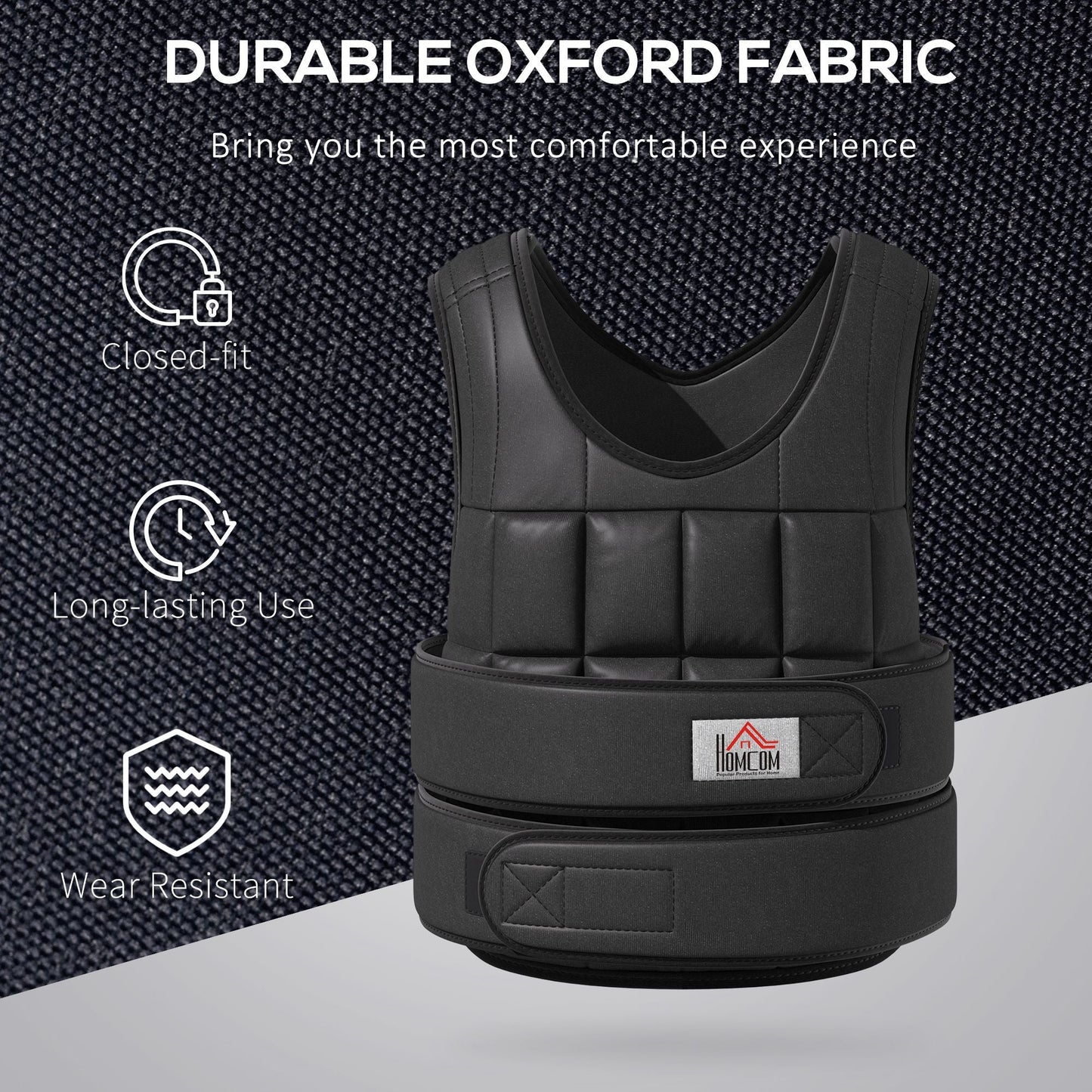 20kg Adjustable Metal Sand Weight Vest Black-3