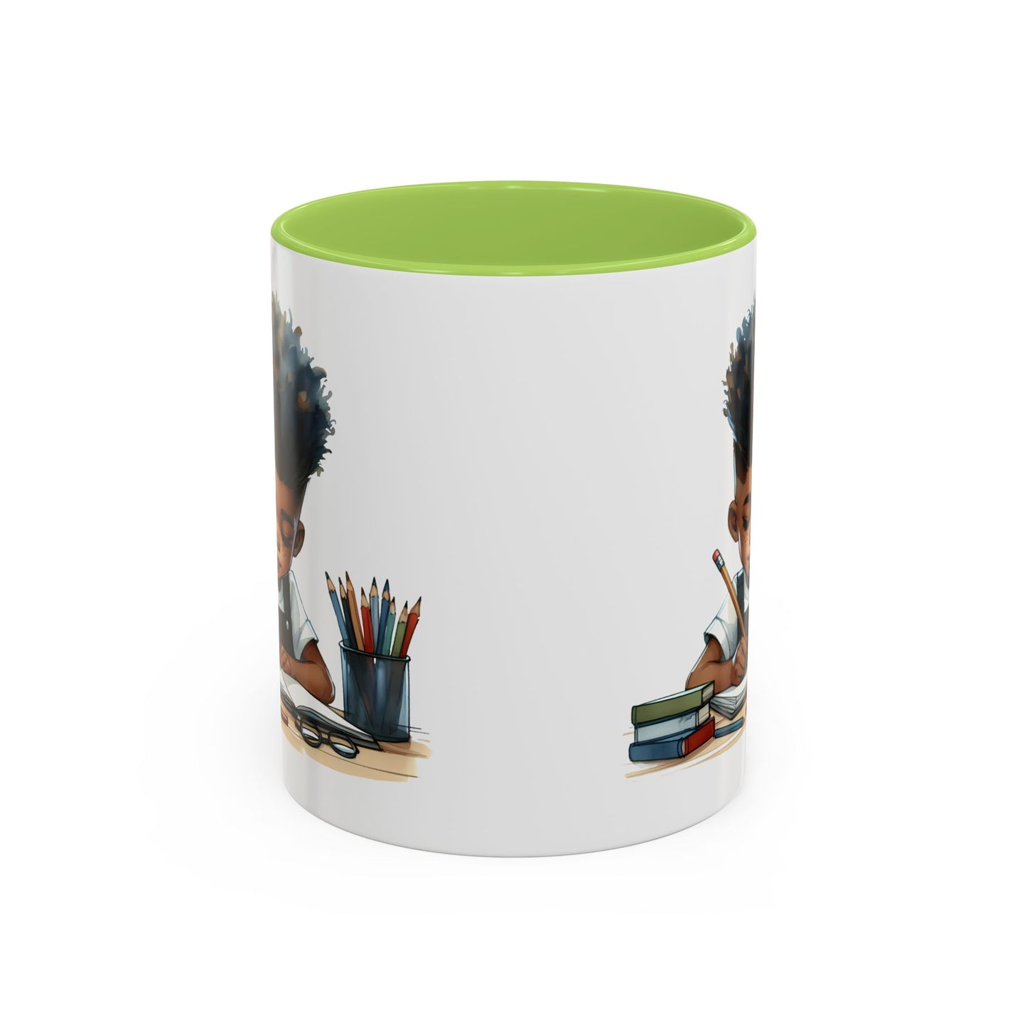 Creative Kids Coffee Mug, Black Accent Mug, Cute Student Gift, Kids Artwork Mug, Back-to-School Coffee Cup, Educational Gift Idea