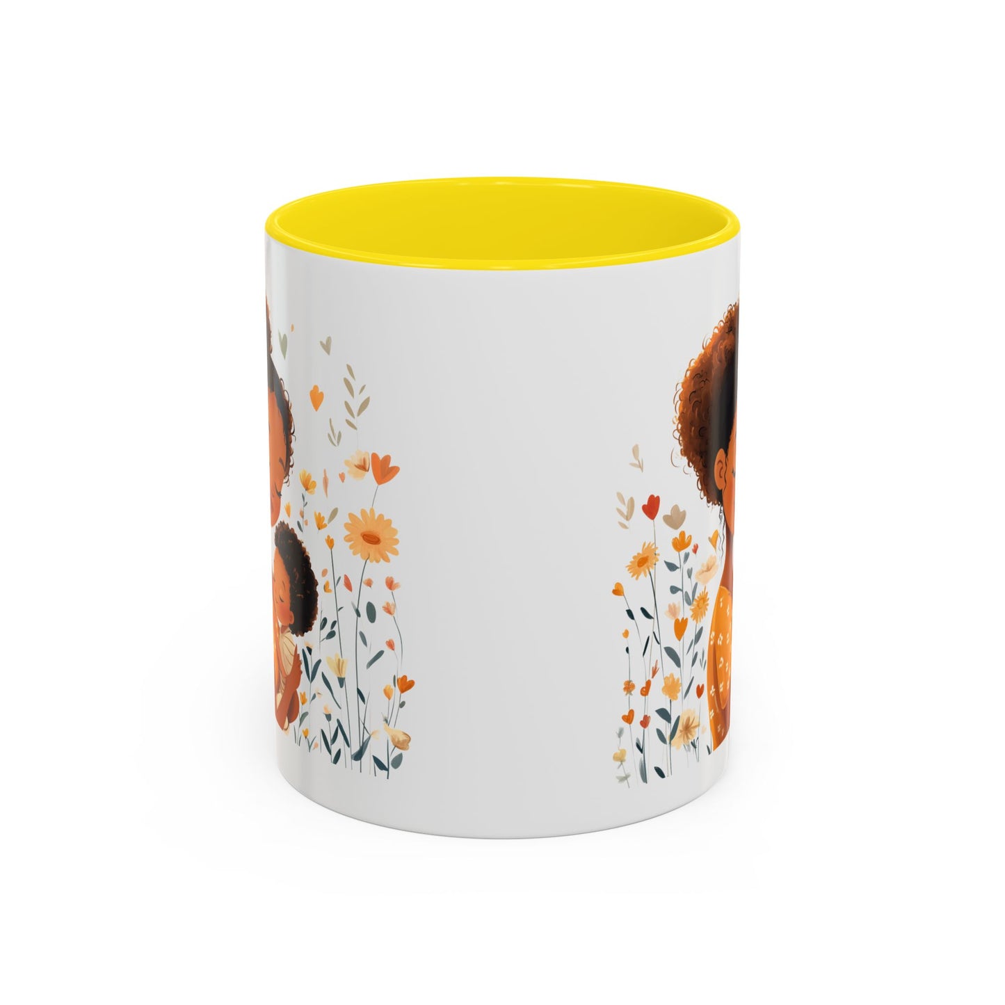 Warmth & Love Mug, Floral Mother & Child Coffee Cup, Gift for Mom, Cozy Drinkware, Baby Shower Mug, Family Bonding