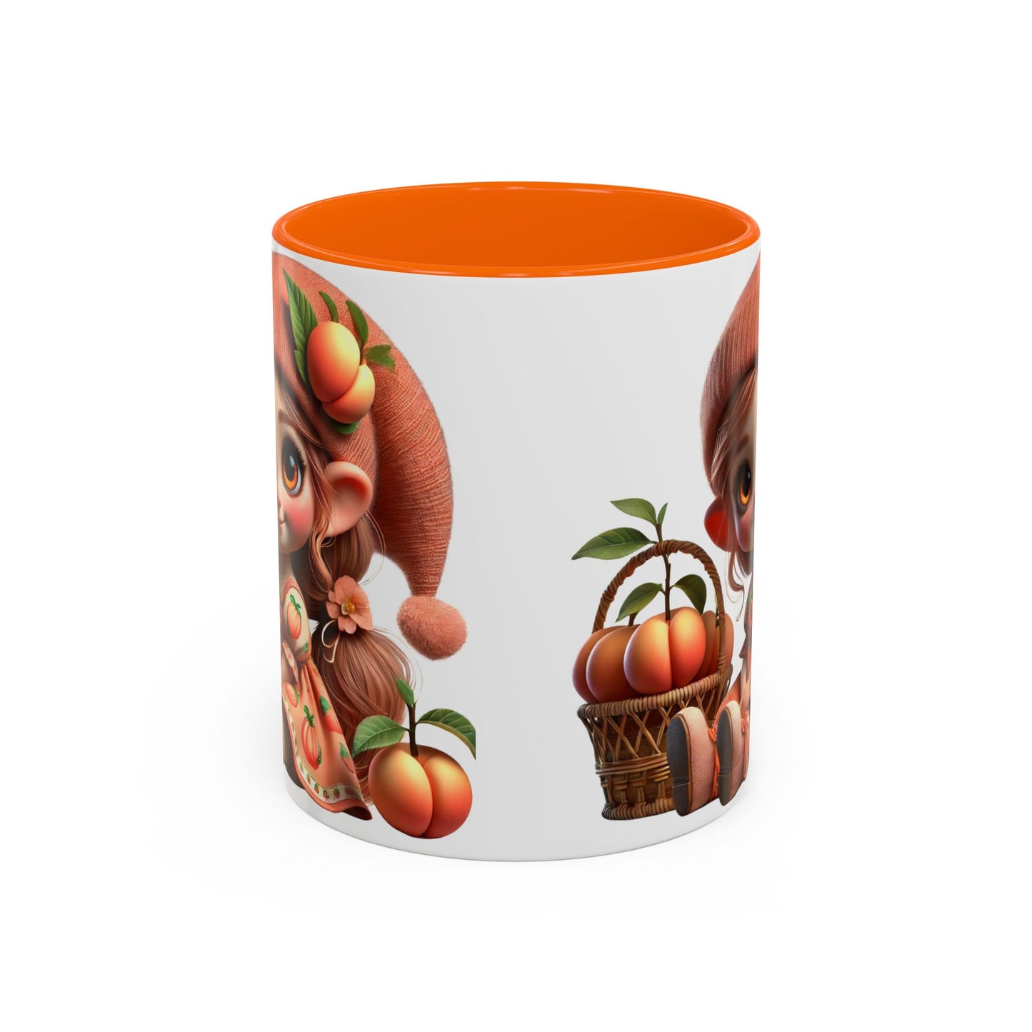 Cute Peach Character Accent Coffee Mug - Ideal for Cozy Mornings