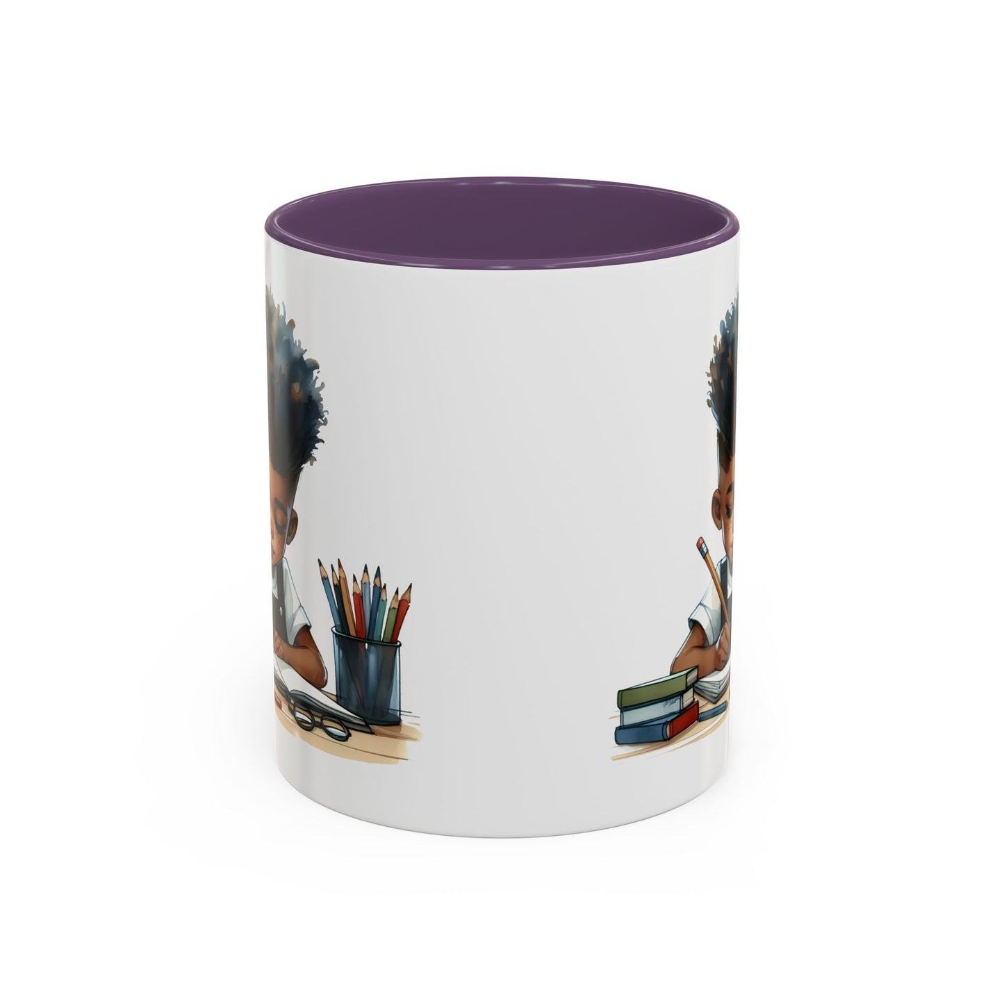 Creative Kids Coffee Mug, Black Accent Mug, Cute Student Gift, Kids Artwork Mug, Back-to-School Coffee Cup, Educational Gift Idea