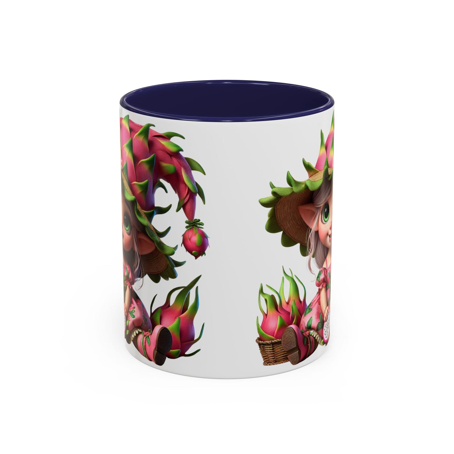 Whimsical Dragon Fruit Character Coffee Mug - Perfect for Plant Lovers & Fantasy Fans