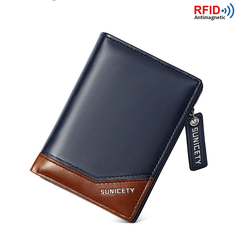 PU Leather Multifunctional Zipper Short Men's Wallet JFA UNIjuntos Entreprise