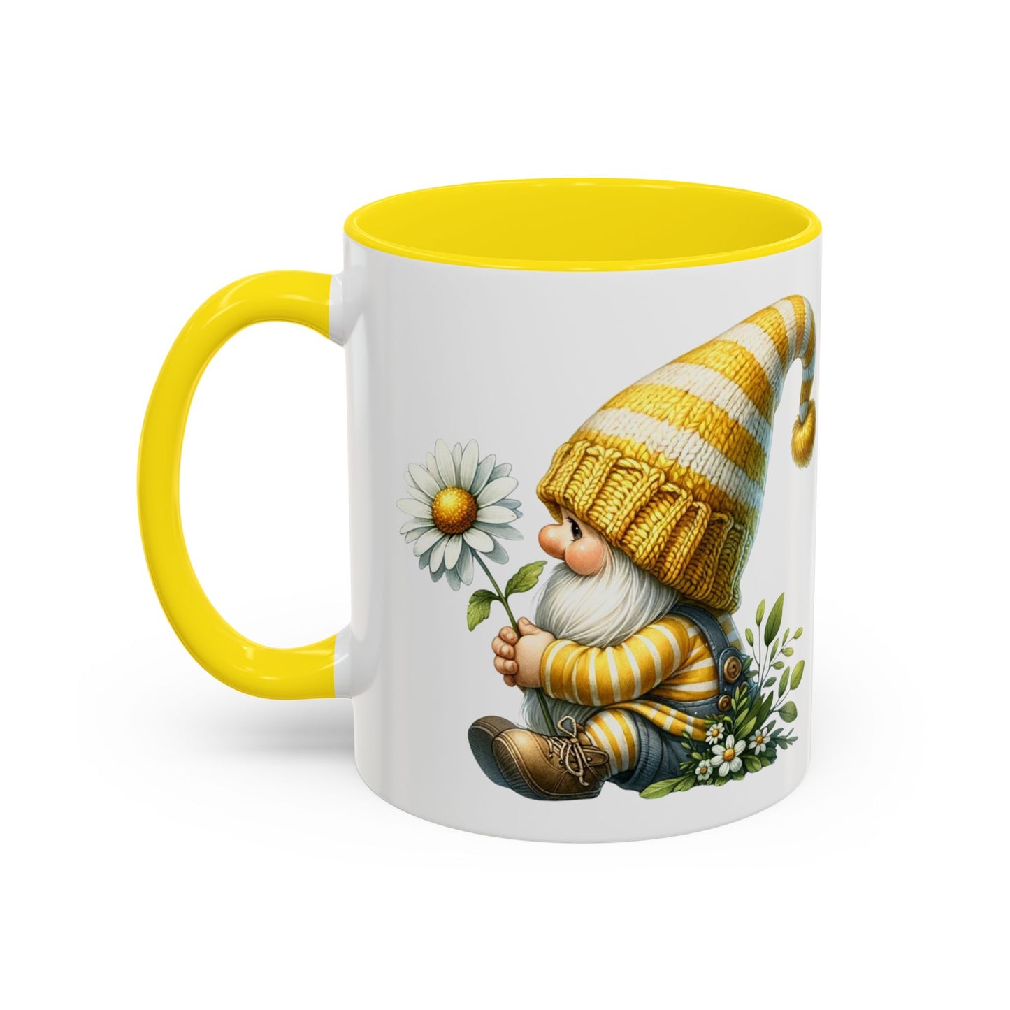 Whimsical Gnome Coffee Mug, Cute Gnome Cup for Garden Lovers, Spring Decor, Gift for Her, Coffee Lover's Mug, Unique Flower Mug
