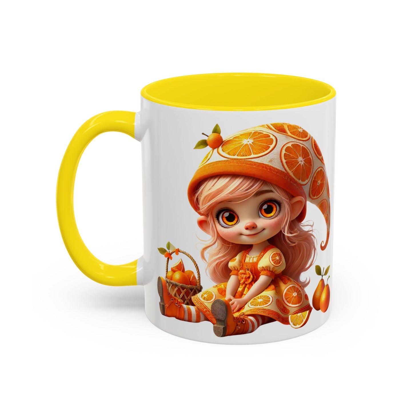 Whimsical Orange-Themed Coffee Mug, Cute Ceramic Cup for Fruit Lovers, Ideal Gift for Halloween, Birthdays, and Orange Enthusiasts