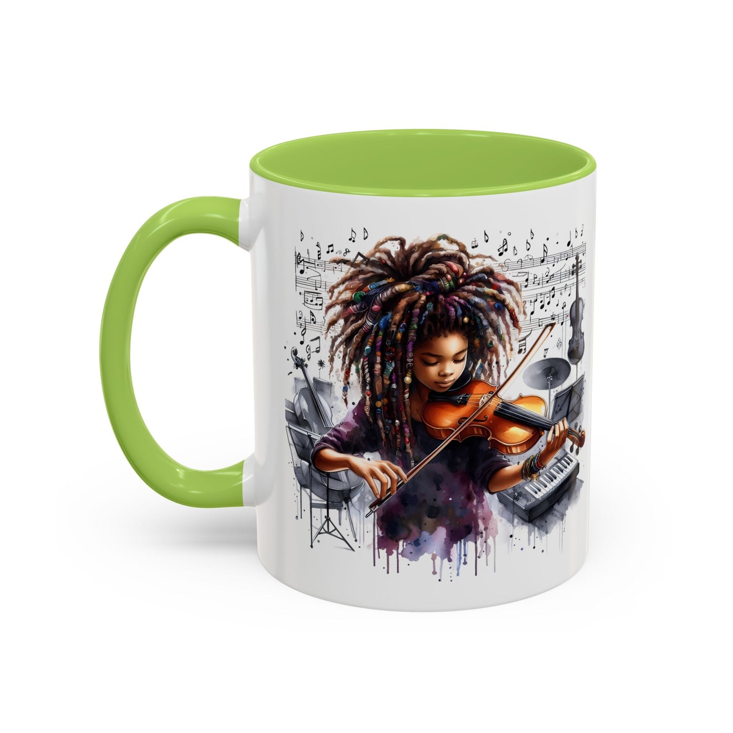 Musical Accent Coffee Mug, Music Lover Gift, Black and White Mug, Jazz Theme Mug, Artist Appreciation