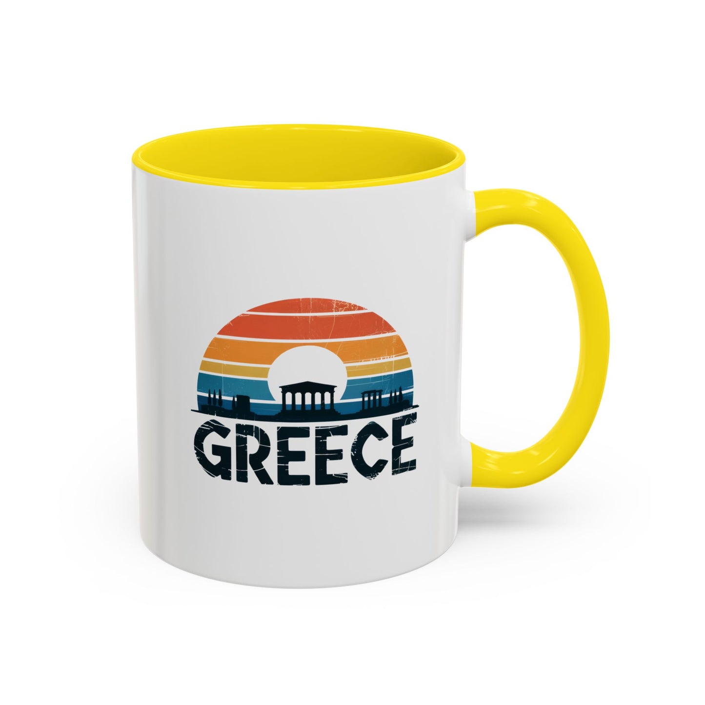 Greece Sunset Accent Coffee Mug - Perfect for Travel Lovers, Gifts for Her, Cozy Mornings, Summer Vibes, Greek Decor