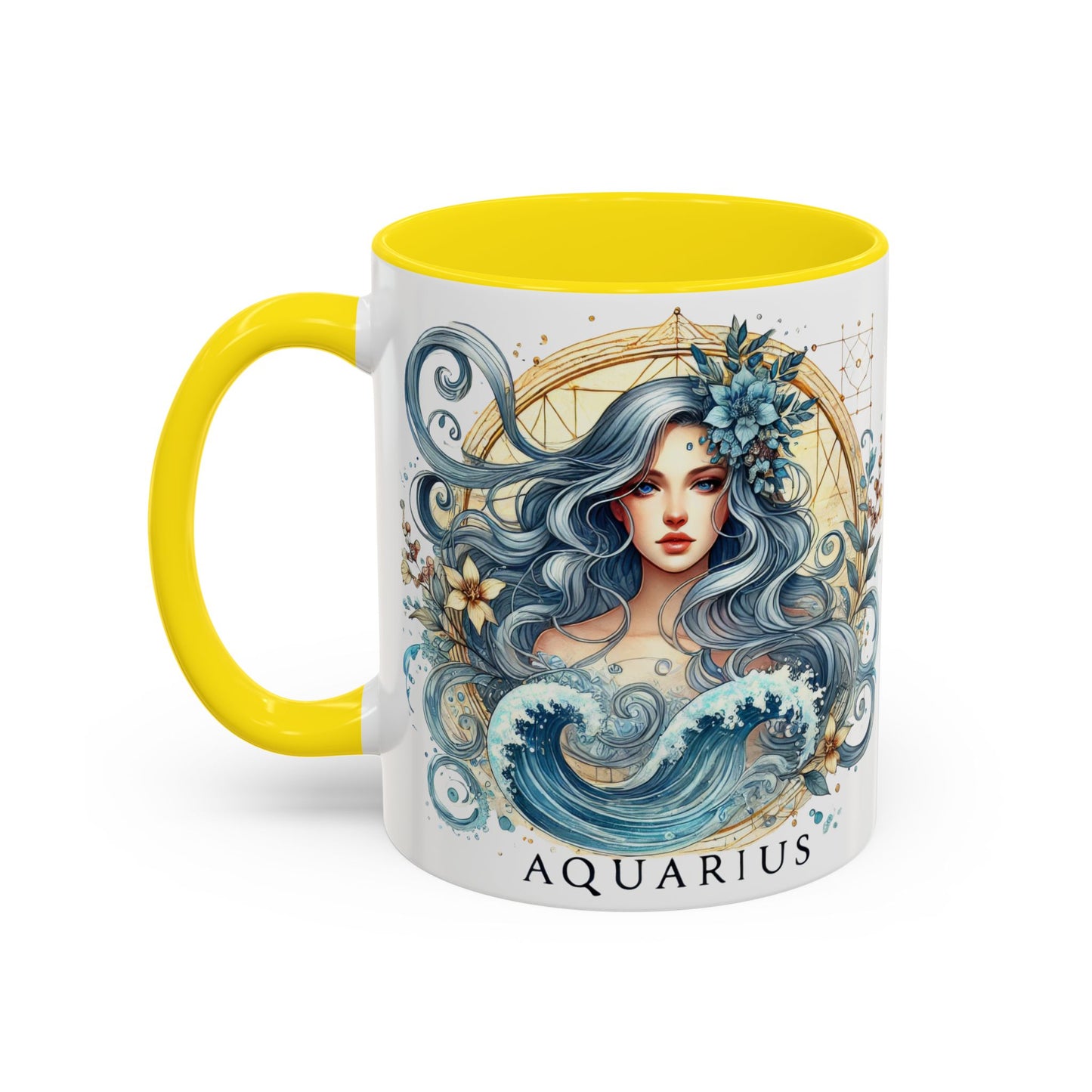 Astrological Aquarius Coffee Mug - Zodiac Sign Design, Perfect for Astrology Lovers