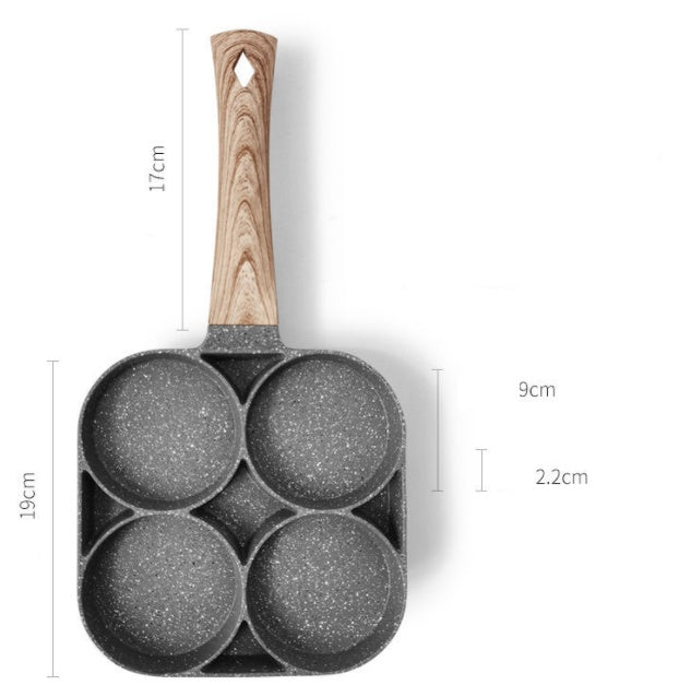 Quatre Trou Omelette Pan, Non-bâton Pan