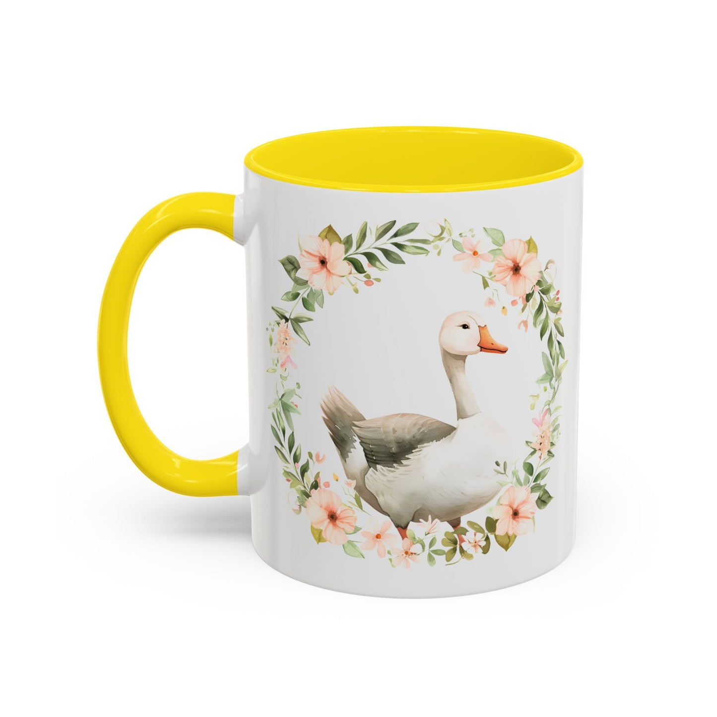 Floral Goose Accent Coffee Mug | Nature Lover Gift, Home Decor, Coffee Lover, Office Mug, Mother's Day Gift