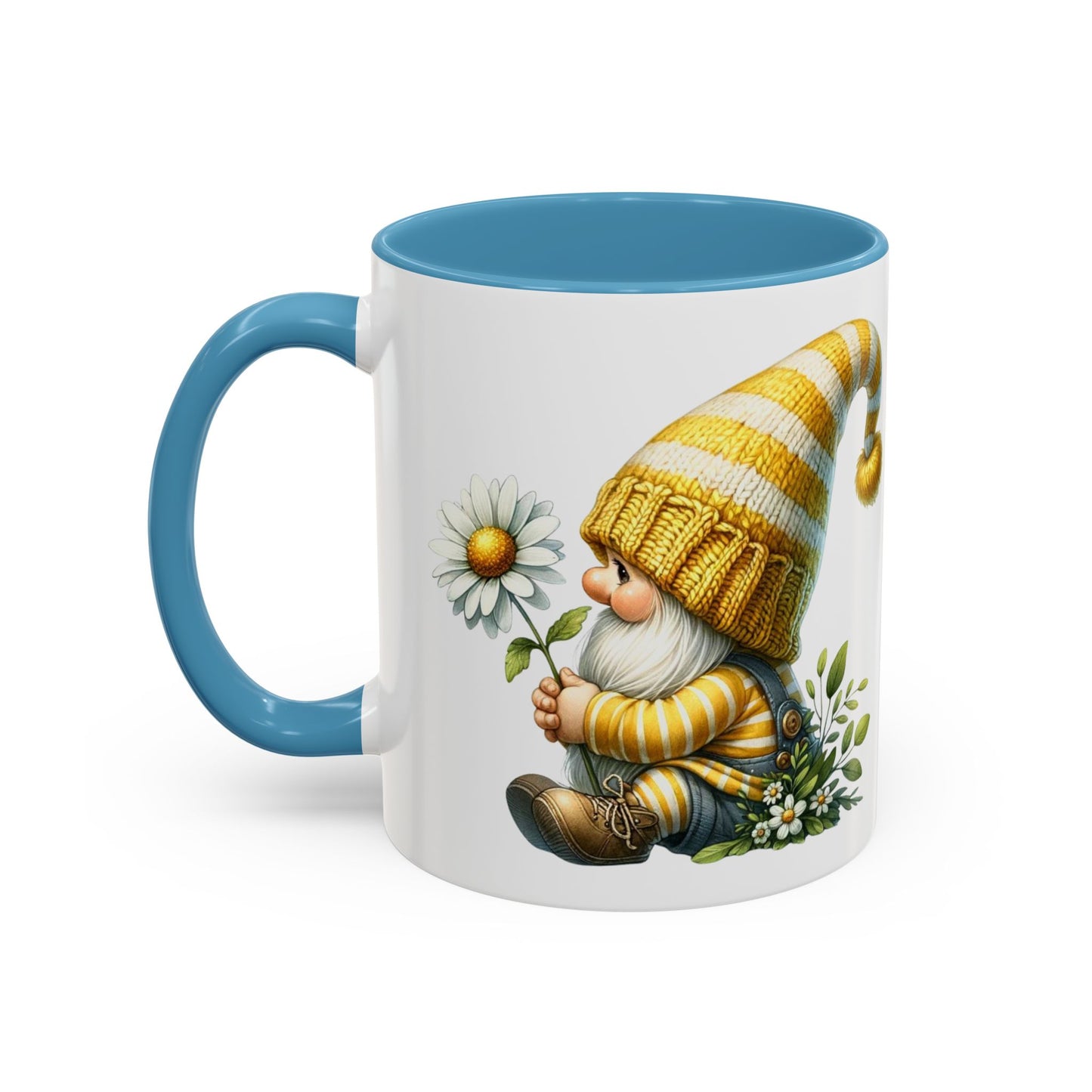 Whimsical Gnome Coffee Mug, Cute Gnome Cup for Garden Lovers, Spring Decor, Gift for Her, Coffee Lover's Mug, Unique Flower Mug