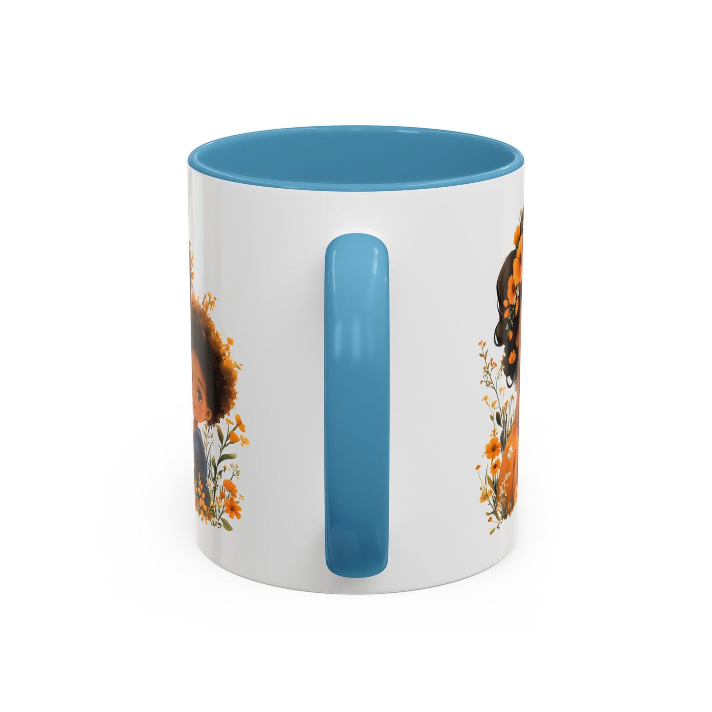 Floral Family Accent Coffee Mug - Mother's Day Gift, Cute Mug for Kids, Floral Design, Spring Decor, Family Bonding