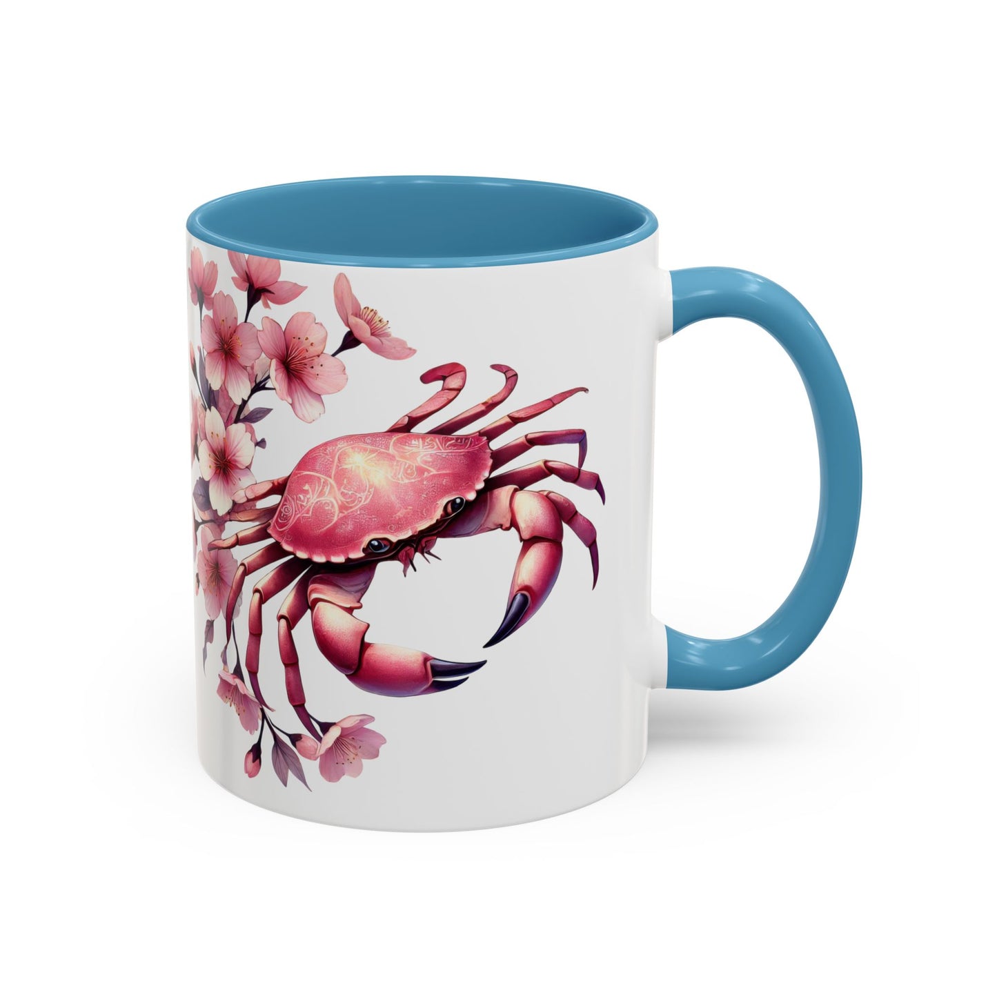 Artistic Crab & Cherry Blossom Mug - 11 & 15oz Accent Coffee Cup