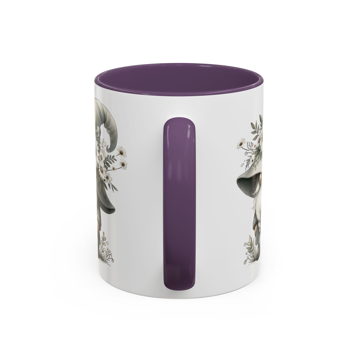 Whimsical Gnome Coffee Mug, Cute Floral Mug, Gift for Garden Lovers, Accent Mug for Coffee, Tea, and Hot Cocoa