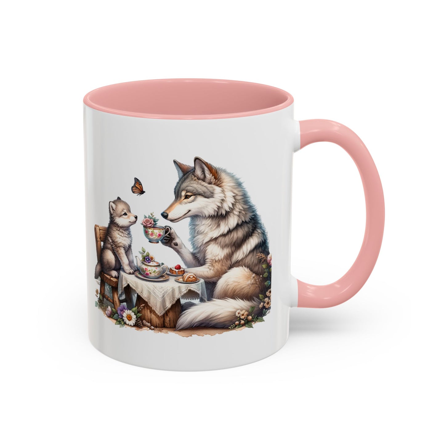 Whimsical Wolf Tea Time Mug | Cute Animal Coffee Cup, Gifts for Animal Lovers, Home Decor, Cozy Kitchen, Unique Gift Idea