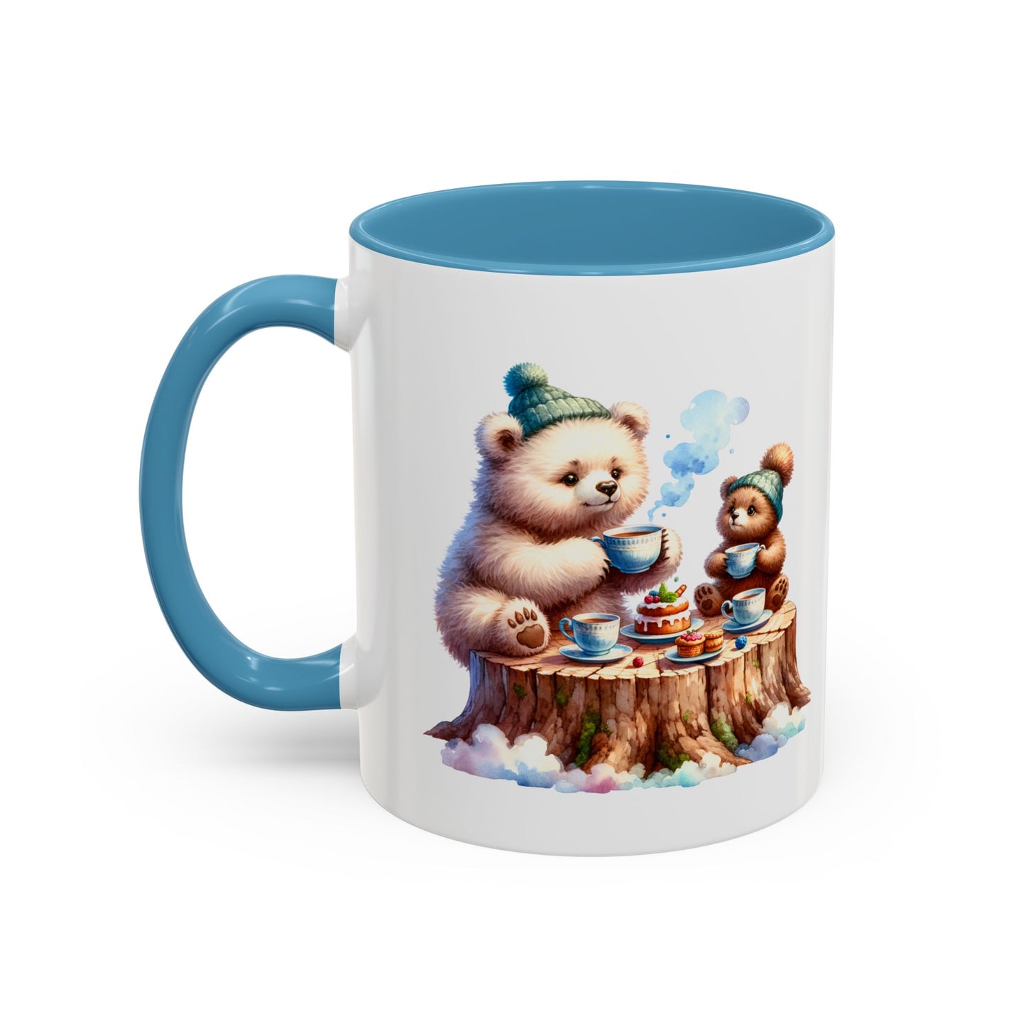 Whimsical Bear Tea Party Mug | Cute Animal Lover Coffee Cup, Gift for Kids, Nursery Decor, Birthday, Holiday Essentials